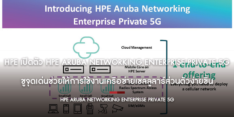 HPE เปิดตัว HPE Aruba Networking Enterprise Private 5G  ชูจุดเด่นช่วยให้การใช้งานเครือข่ายเซลลูลาร์ส่วนตัวง่ายขึ้น