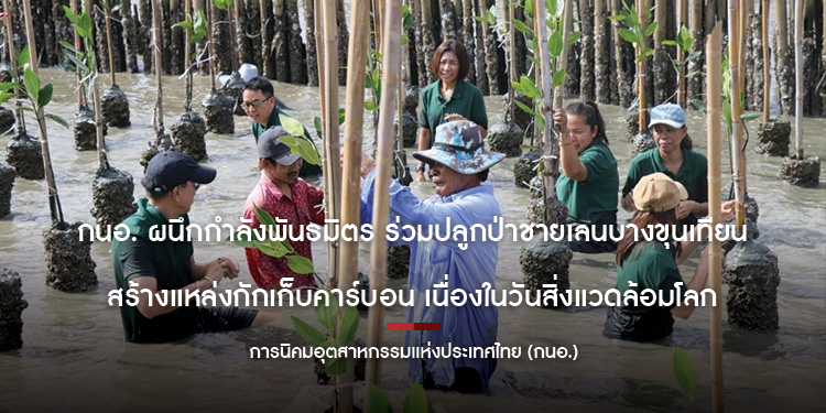 กนอ. ผนึกกำลังพันธมิตร ร่วมปลูกป่าชายเลนบางขุนเทียน  สร้างแหล่งกักเก็บคาร์บอน เนื่องในวันสิ่งแวดล้อมโลก