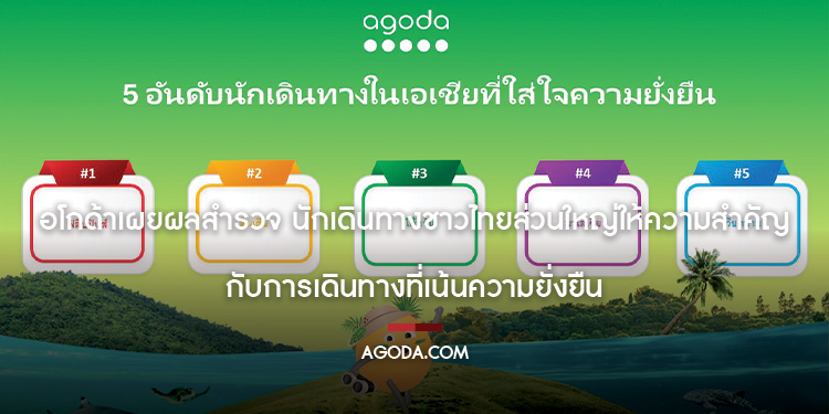 อโกด้าเผยผลสำรวจ นักเดินทางชาวไทยส่วนใหญ่ให้ความสำคัญกับการเดินทางที่เน้นความยั่งยืน