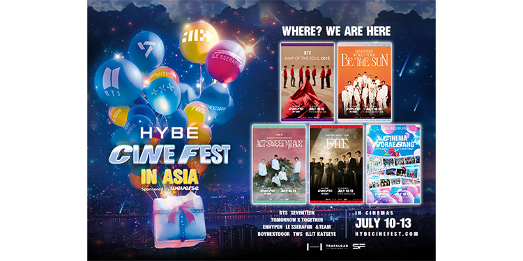 “เตรียมกรี๊ดสนั่นจอ! เอสเอฟ เปิดตัว ‘HYBE CINE FEST IN ASIA’  จัดเต็มโชว์ K-POP จากศิลปินระดับโลก”
