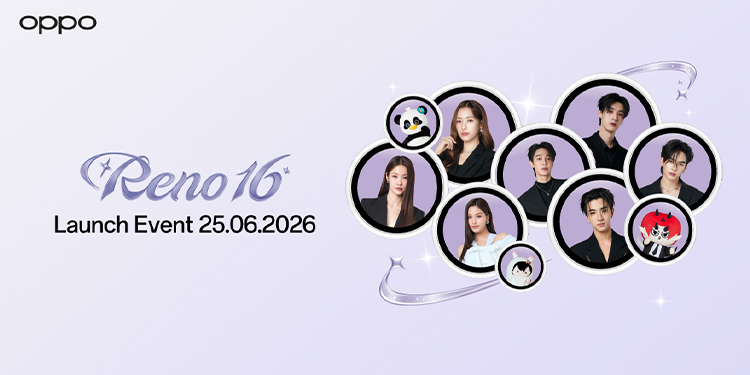 OPPO ชวนอัปเกรดประสบการณ์กล้องมุมกว้างพิเศษ 50MP สมาร์ตโฟนเพื่อนซี้ เทรนดี้ทุกช็อต ในงาน OPPO Reno16 Series 5G Launch Event 25 มิถุนายนนี้