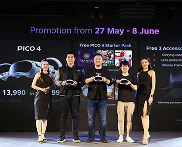 สัมผัสประสบการณ์ความบันเทิงแห่งโลกใหม่กับ “PICO 4”  ชุดอุปกรณ์ VR แบบ All-in-One รุ่นแรกที่ทำตลาดอย่างเป็นทางการในประเทศไทย